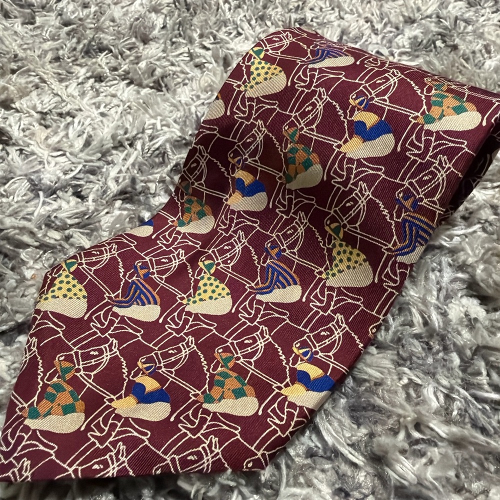 Robert Talbott Burgundy and Multicolor Patterned Tie